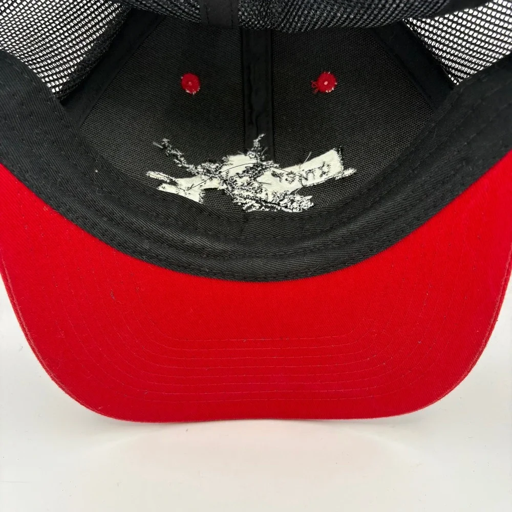 Lanier Life Lake Lanier Fishing Boating Trucker‎ Hat Red Black Snapback Mesh Cap